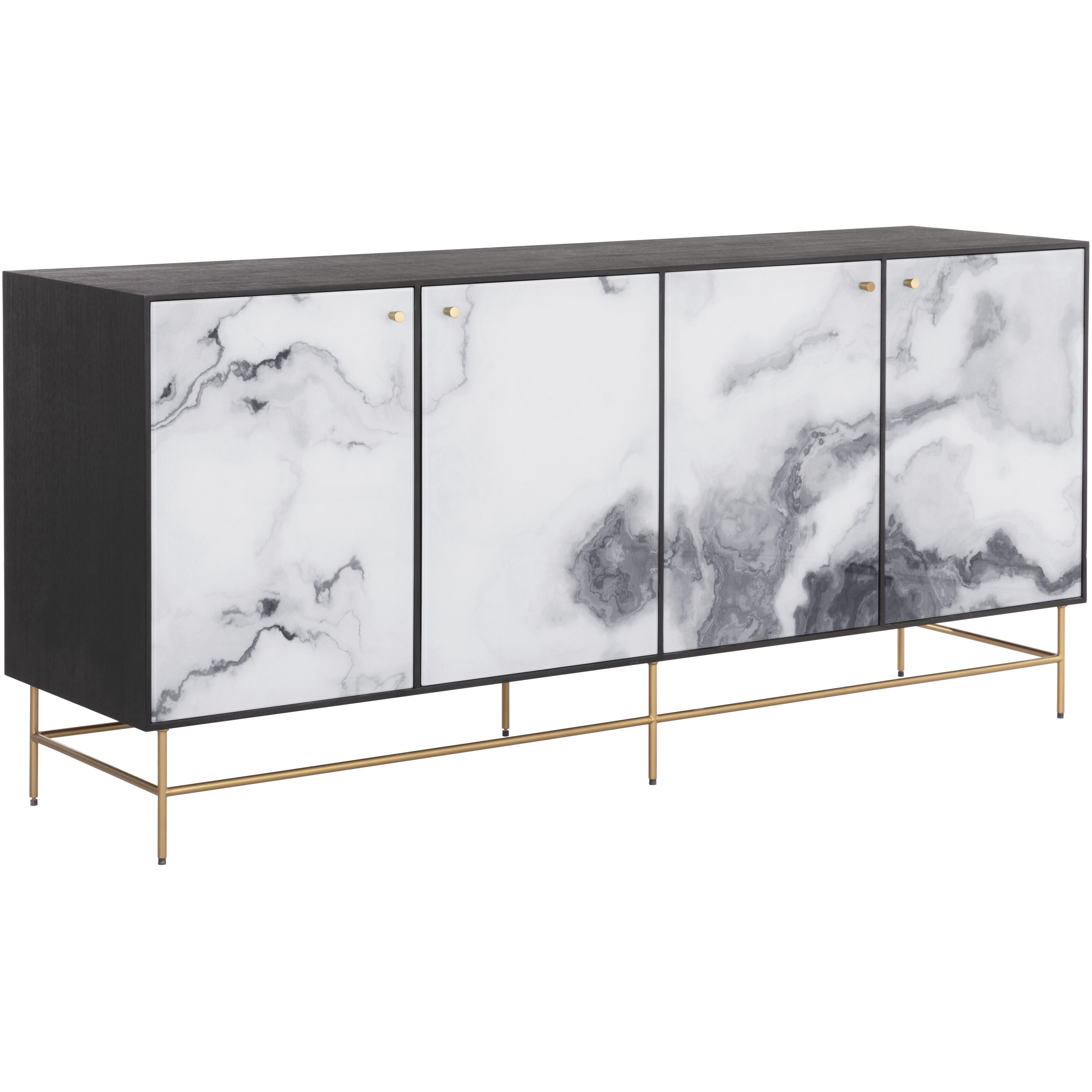Cordero 68 X 17.75 inch Black / Antique Brass Sideboard